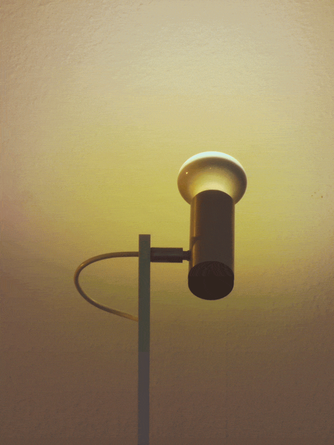A simple metal lamp switching off and on, changing height, and changing angle